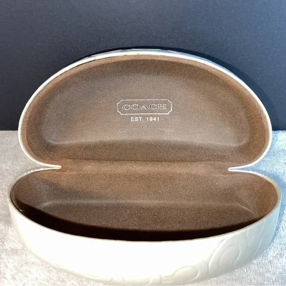 COACH Hardshell White Monogram CC Sunglasses Eyeglasses Protective Case - Picture 3 of 6